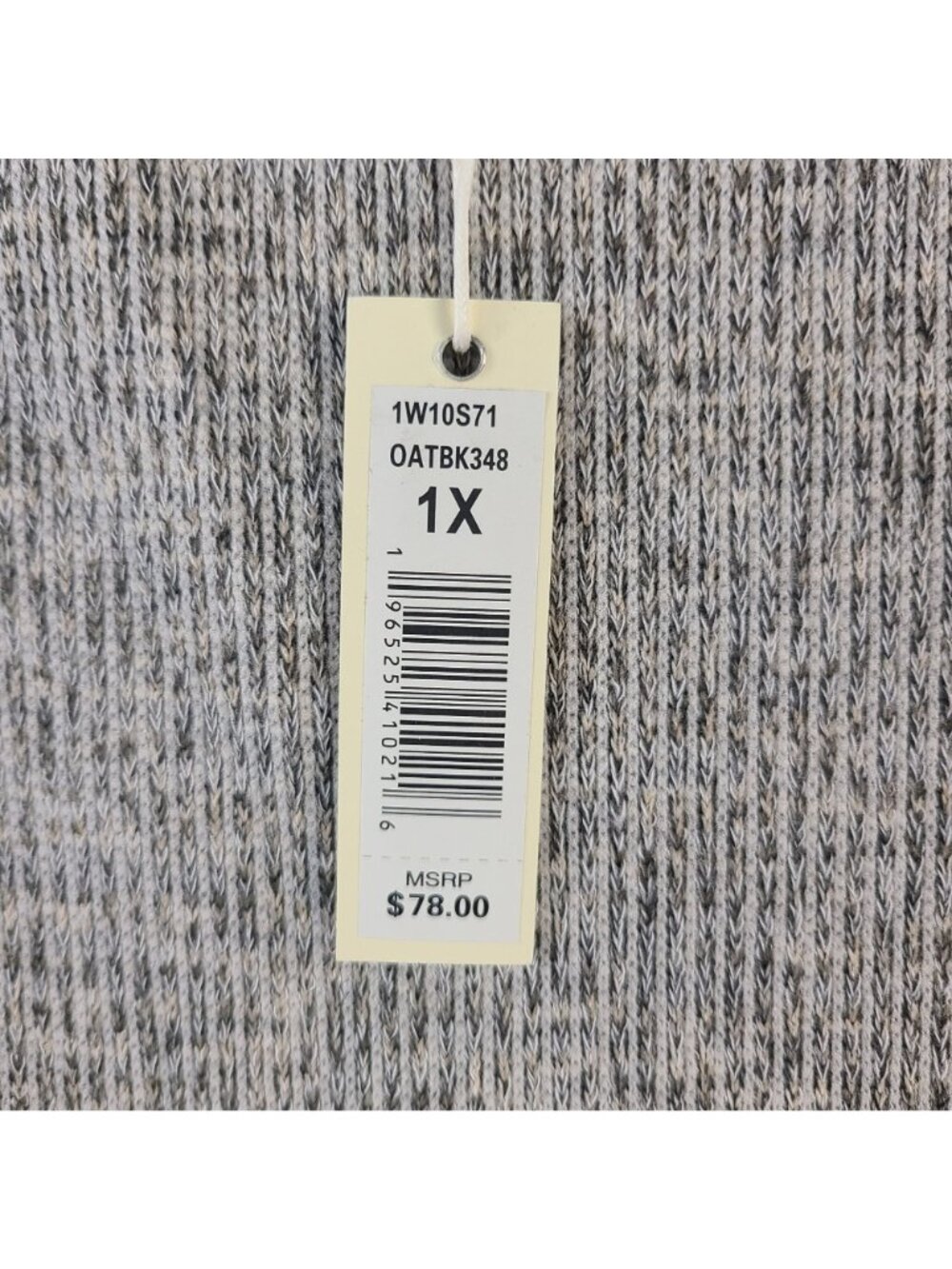 NEW Max Studio London Women's Gray/Beige Textured Tunic Sweater Top Sz 1X - Picture 3 of 8